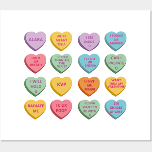 Funny Xray Valentines Candy Hearts WT Background Posters and Art